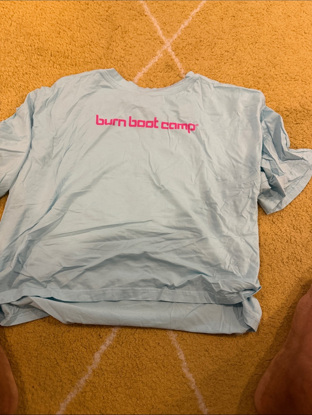 Burn Boot Camp Light Blue Logo crop  Tee